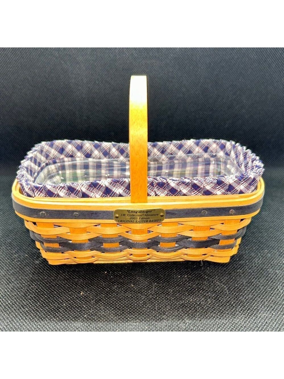 Longaberger Collector’s Club Miniature Original  Easter Basket with wooden eggs